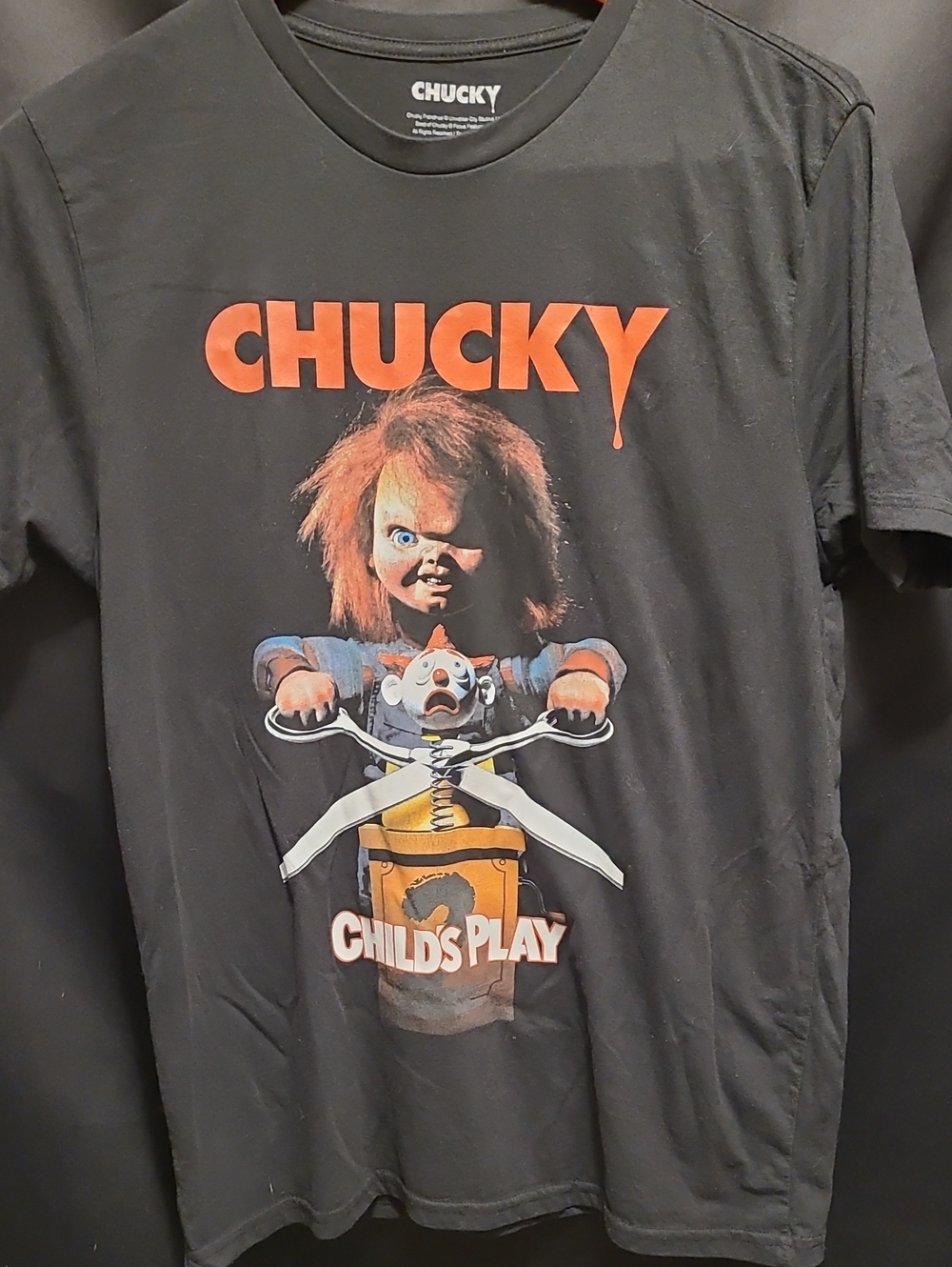 Chucky Child's Play Graphic Tee - Black with Orange Print